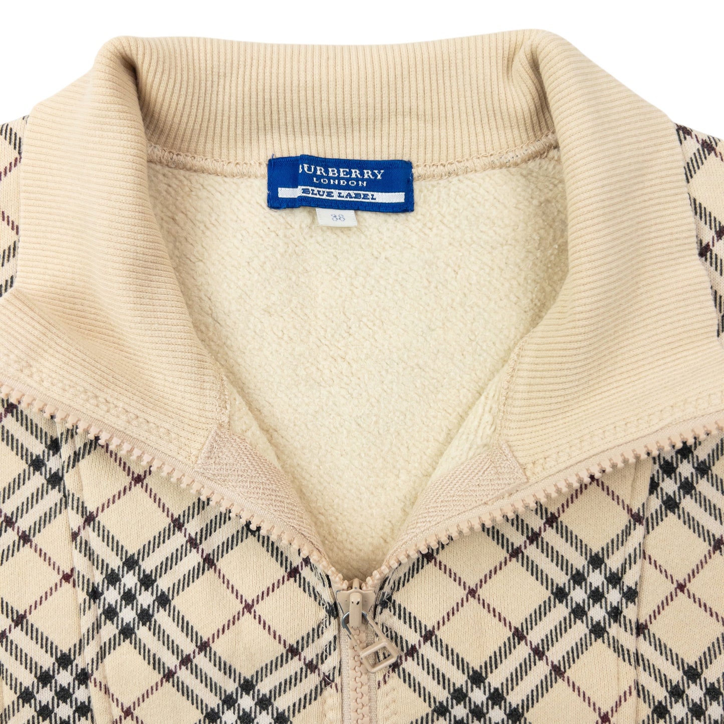 Vintage 2000s Burberry Blue Label Nova Check Zip Up Sweatshirt Womens Size M