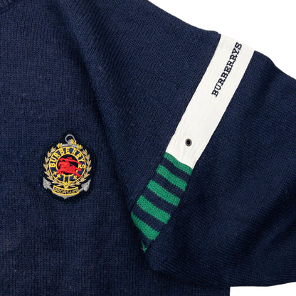 Vintage 90s Burberry Sailing Race Team Jumper Size M