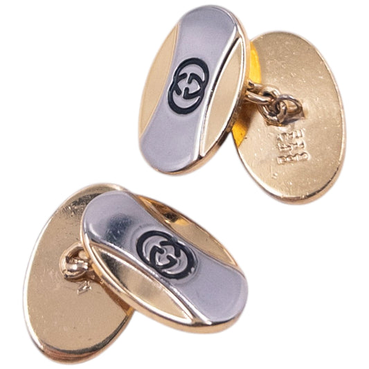 Vintage 90s Gucci Embossed Chain Link Cuff Links