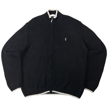 Vintage YSL Yves Saint Laurent Zip Up Knit Jumper Size XL