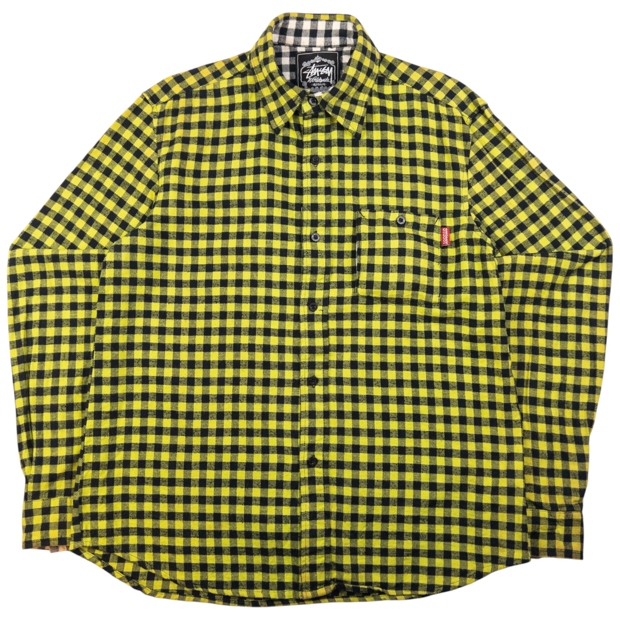 Vintage Stussy Checkered Long Sleeve Button Up Shirt Size M