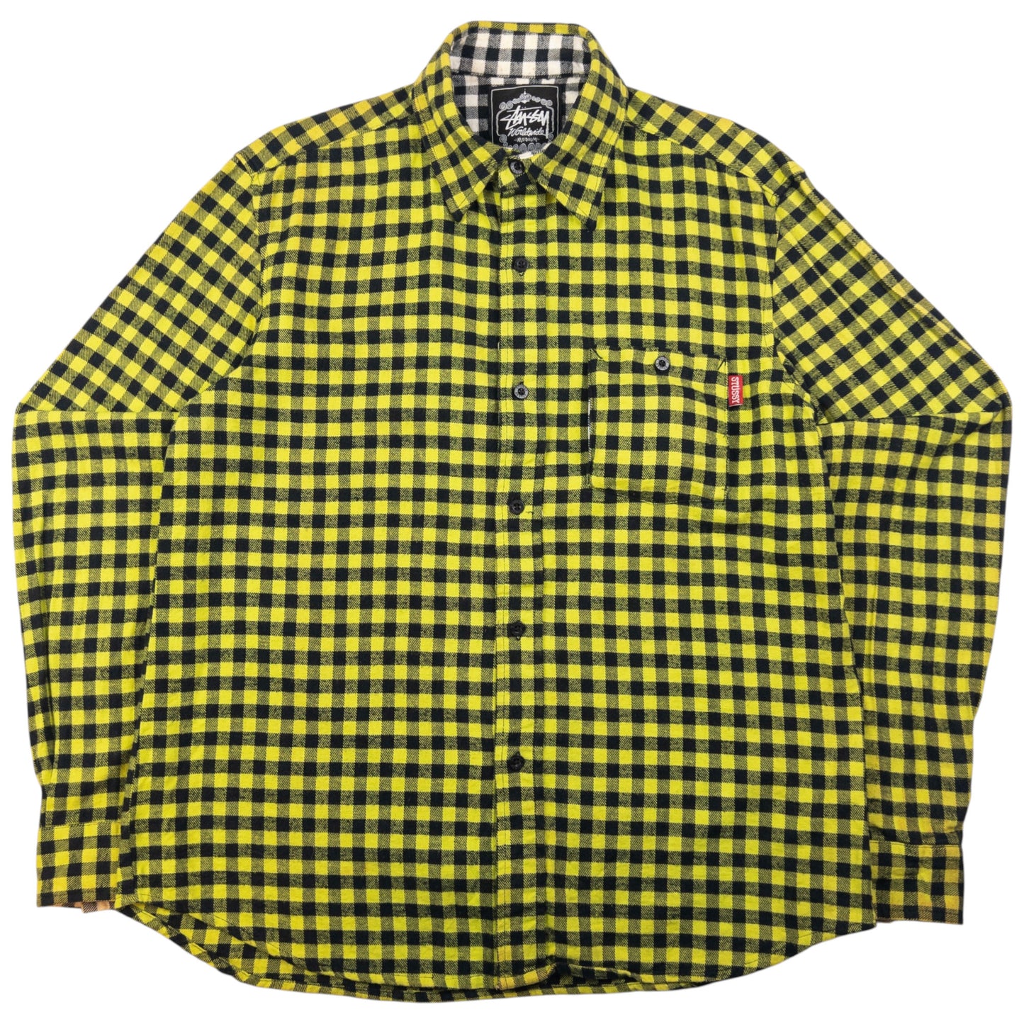 Vintage Stussy Checkered Long Sleeve Button Up Shirt Size M