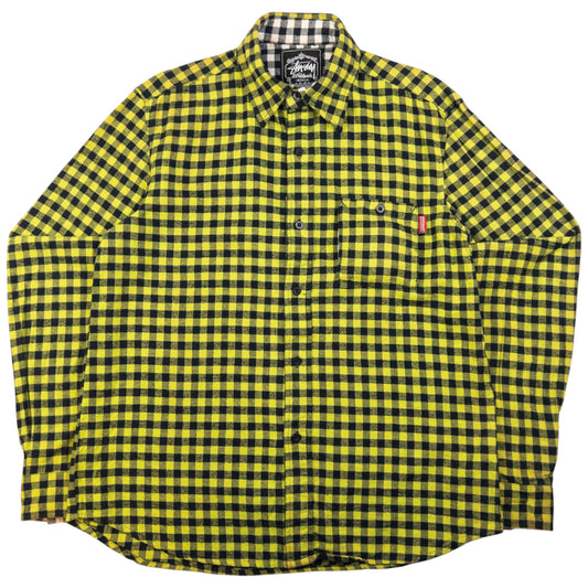 Vintage Stussy Checkered Long Sleeve Button Up Shirt Size M