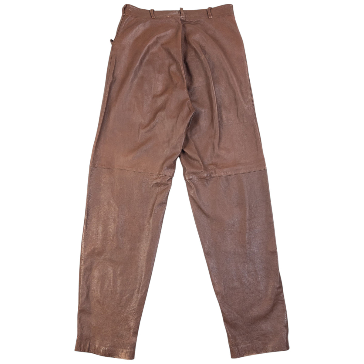 Vintage 90s Gianni Versace Leather Trousers in brown, photo 2