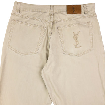 Vintage YSL Yves Saint Laurent Embroidered Trousers Size W31