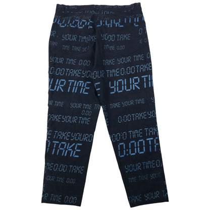 Vintage 2000s Moschino Jeans Take Your Time Digital Monogram Trousers Size W36