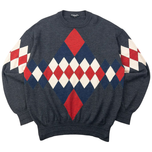 Vintage 90s Dior Monsieur Argyle Jumper Size M