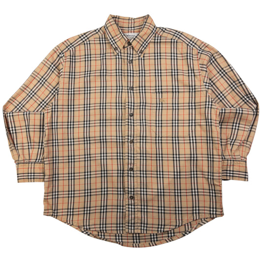 Vintage Burberry Nova Check Long Sleeve Button Up Shirt Size S