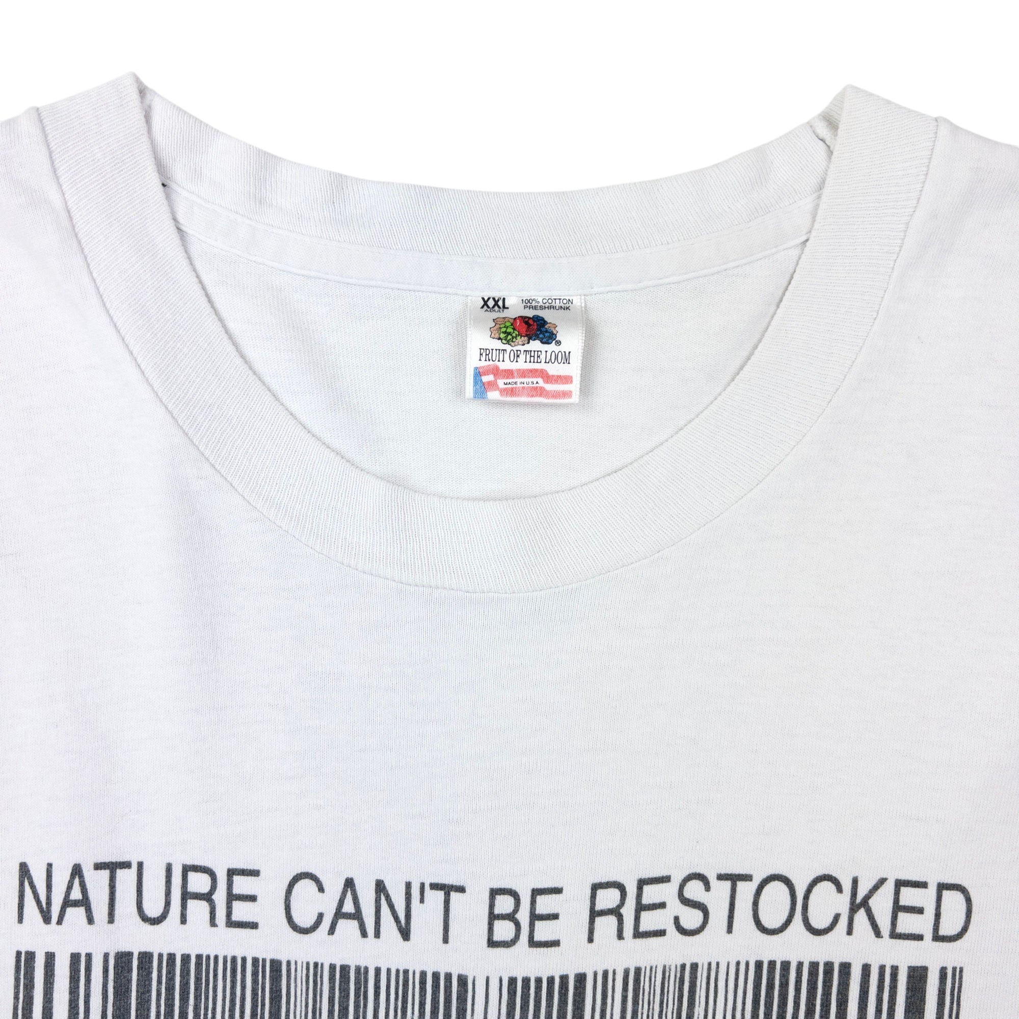 Vintage Nature Can't Be Restocked Zebra Barcode Graphic T Shirt Size XXL