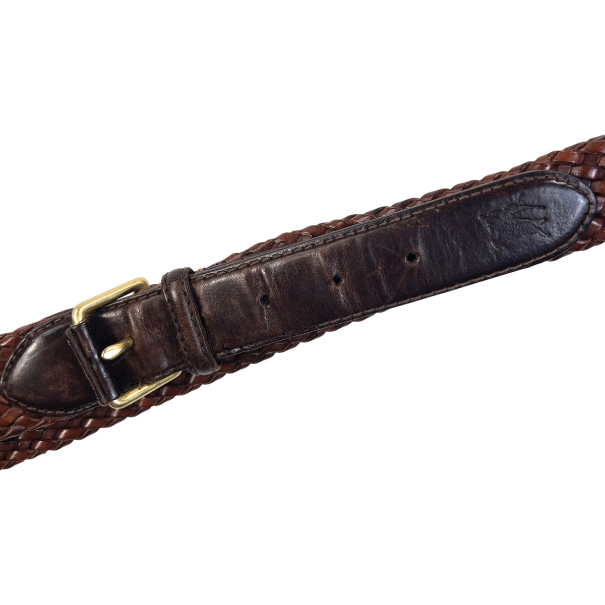 Vintage 90s Burberry Braided Leather Belt Size L