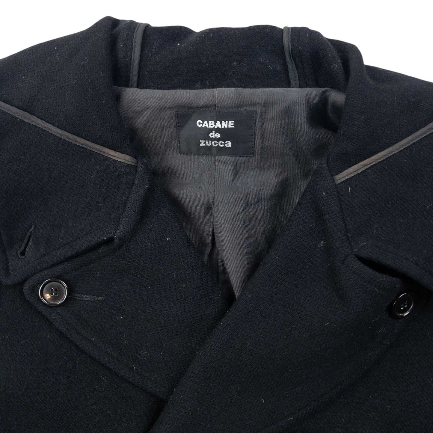 Vintage 90s Cabane De Zucca By Issey Miyake Wool Peacoat Jacket Size S