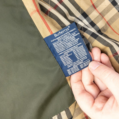 Vintage 90s Burberry Nova Check Lined Rain Jacket Size XXL