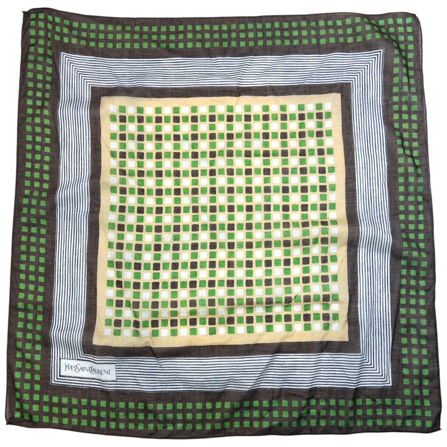 Vintage 90s YSL Yves Saint Laurent Pattern Scarf