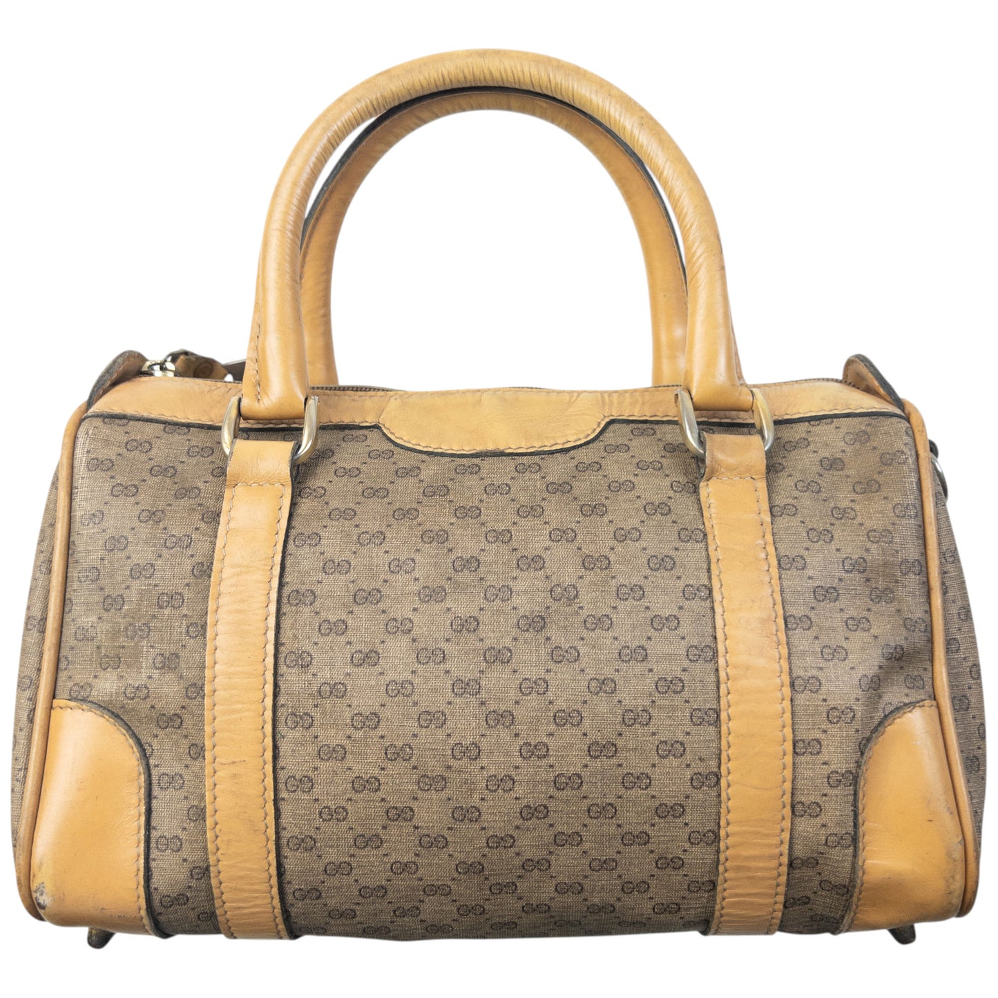 Vintage 80s Gucci Monogram Leather Handbag
