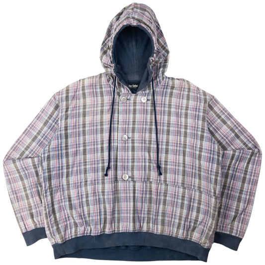 Vintage Yohji Yamamoto Blue Collar Half Button Hoodie Size S