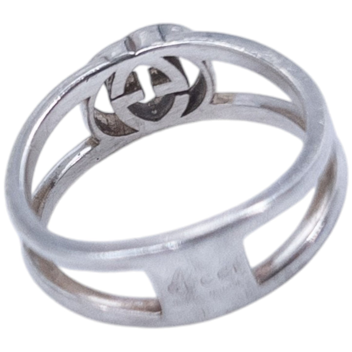 Vintage 2000s Gucci Silver Logo Ring