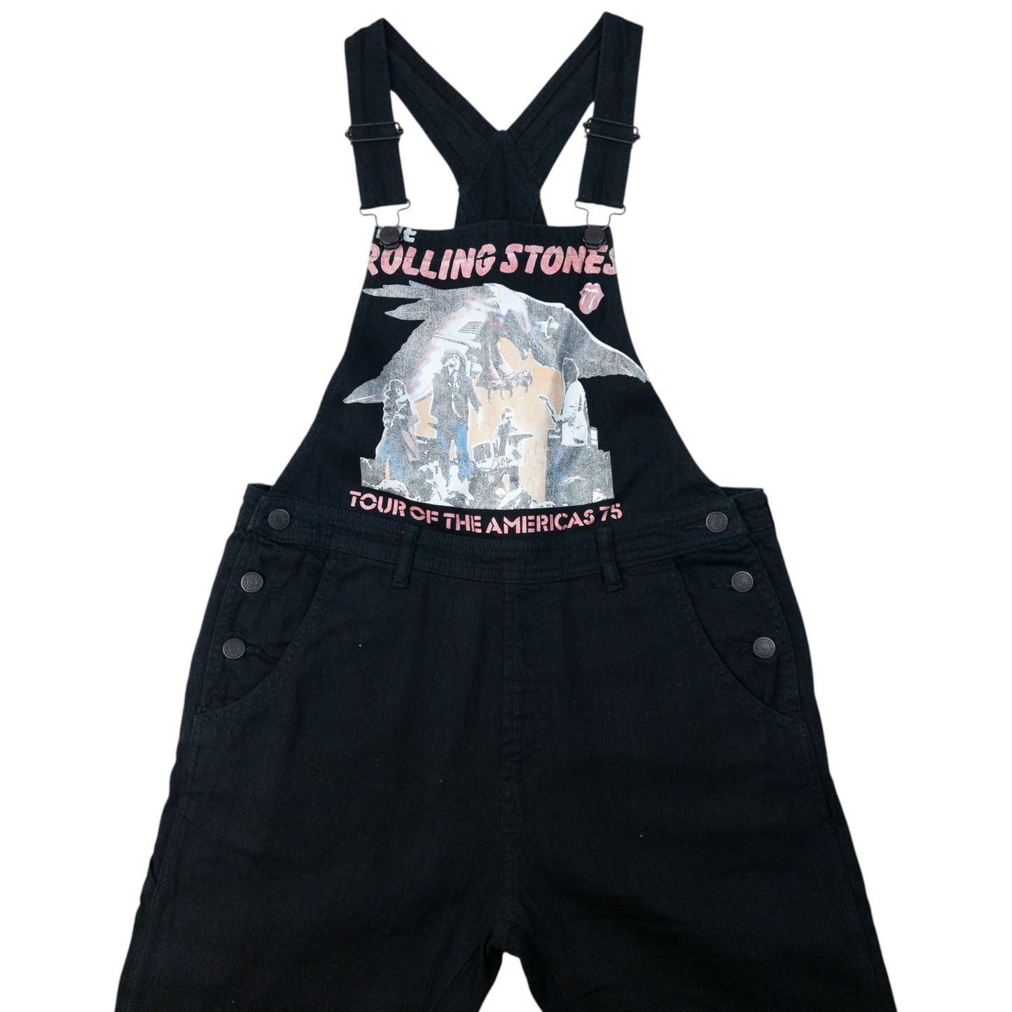 Vintage 2000s Hysteric Glamour Rolling Stones Tour Graphic Dungarees Womens Size M