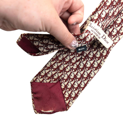 Vintage 90s Dior Monogram Silk Tie