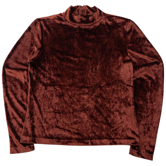Vintage 90s Balenciaga Velour Long Sleeve Top Womens Size S