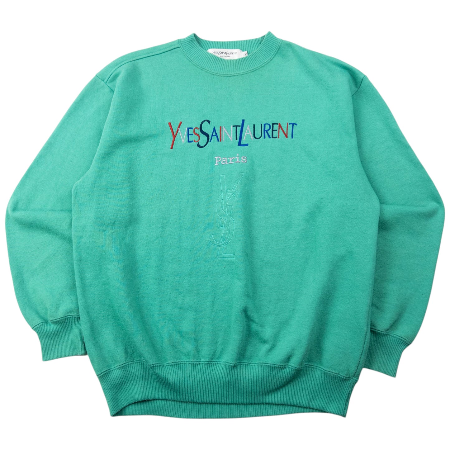 Vintage 90s YSL Yves Saint Laurent Embroidered Sweatshirt Size XS