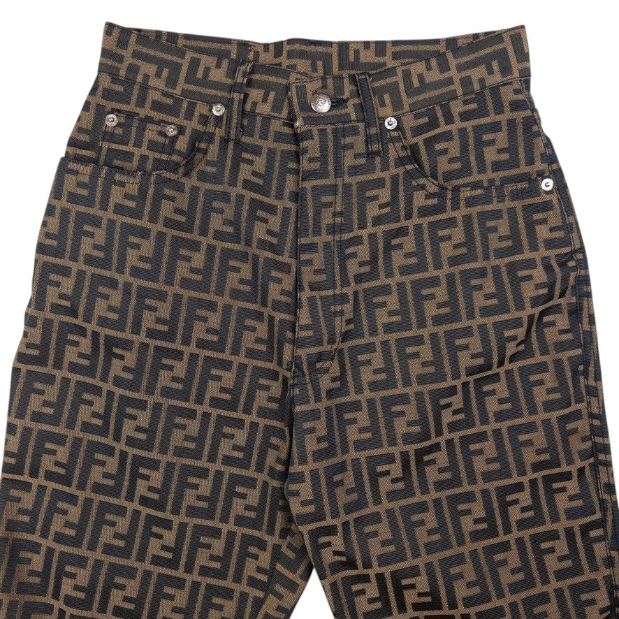 Vintage Fendi Monogram High Waisted Cropped Trousers Size W26