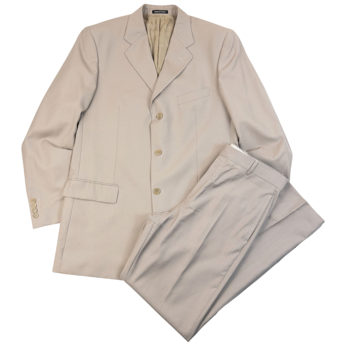 Vintage 90s YSL Yves Saint Laurent Jacket & Trousers Suit Set in beige