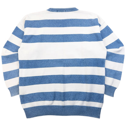 Vintage 90s Burberry Blues Striped Knit Jumper Size L