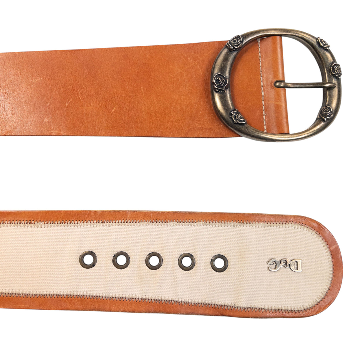 Vintage 2000s Dolce & Gabbana Leather Belt in brown, photo 5