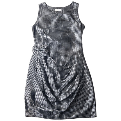 Vintage Prada Houndstooth Ruched Bow Dress Womens Size M