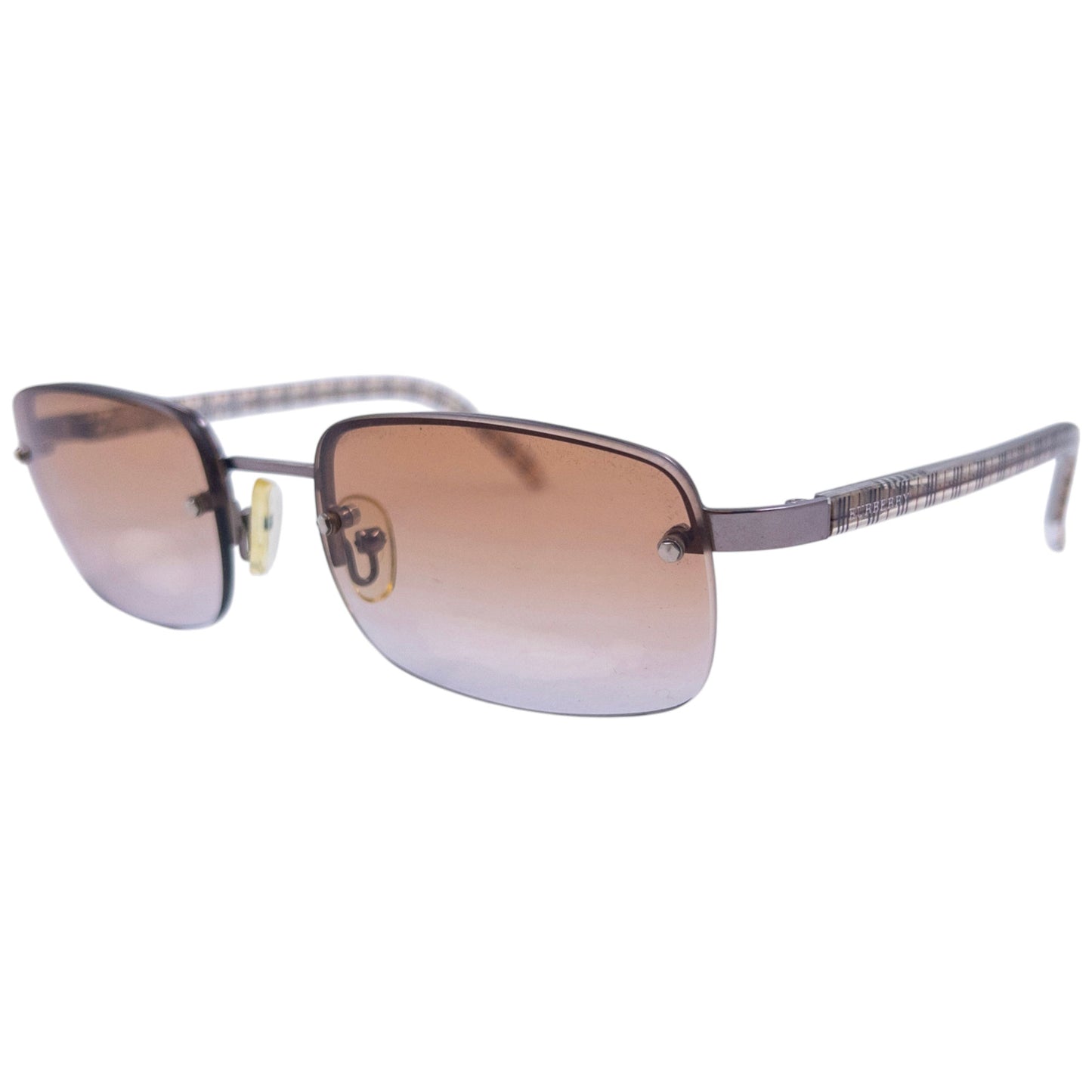 Vintage Burberry Nova Check Rimless Sunglasses