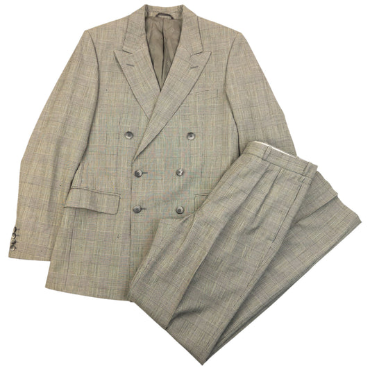 Vintage 80s Dior Monsieur Checkered Jacket & Trousers Suit Set Size M
