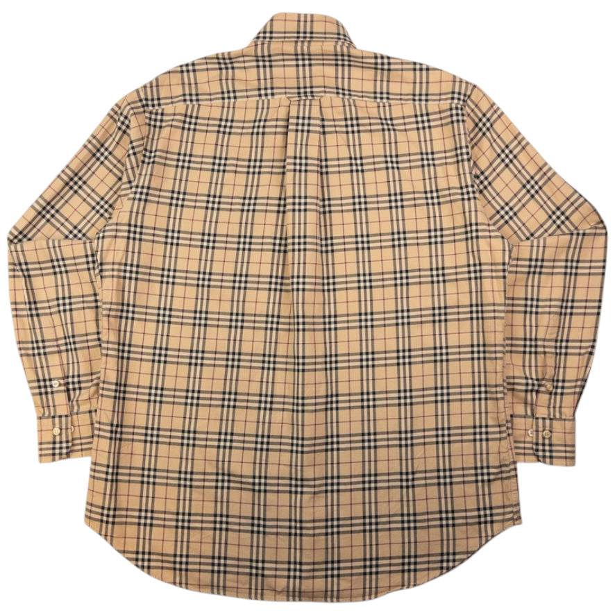 Vintage Burberry Nova Check Long Sleeve Button Up Shirt Size
