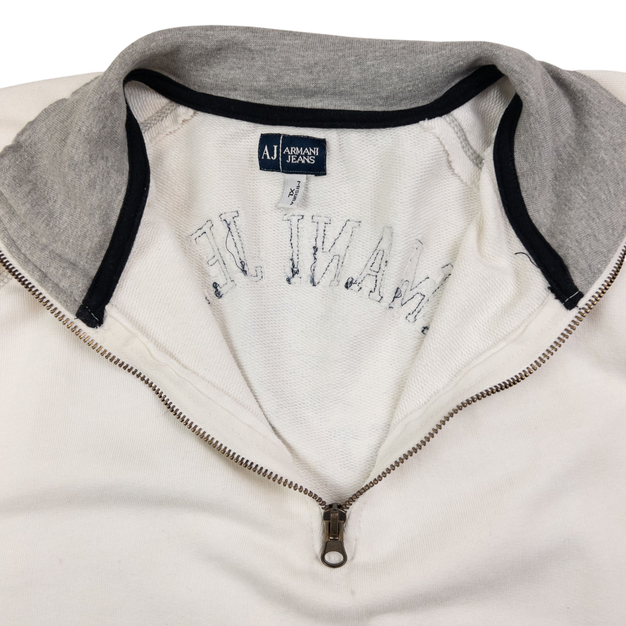 Vintage Armani Jeans Q Zip Sweatshirt Size XL