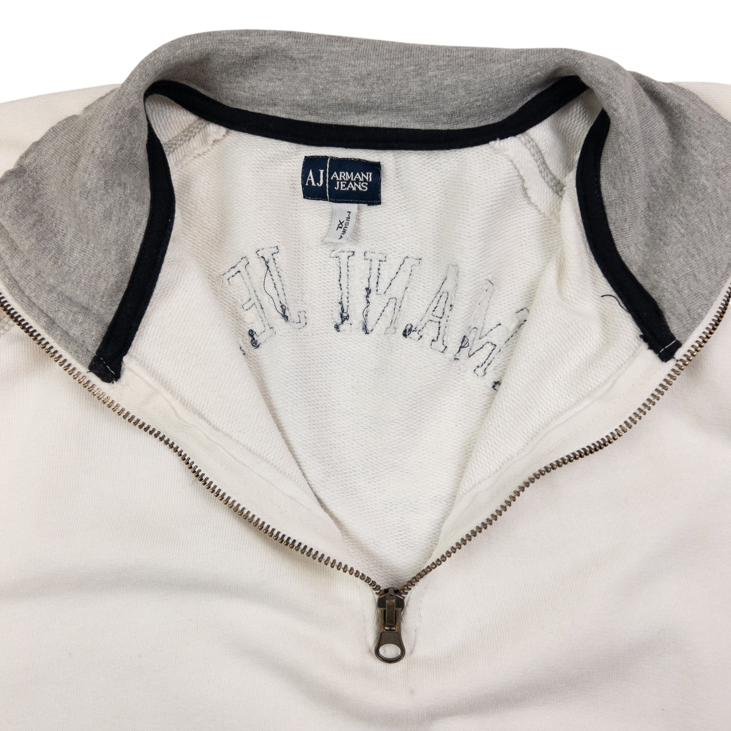 Vintage Armani Jeans Q Zip Sweatshirt Size XL
