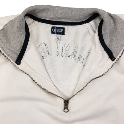 Vintage Armani Jeans Q Zip Sweatshirt Size XL