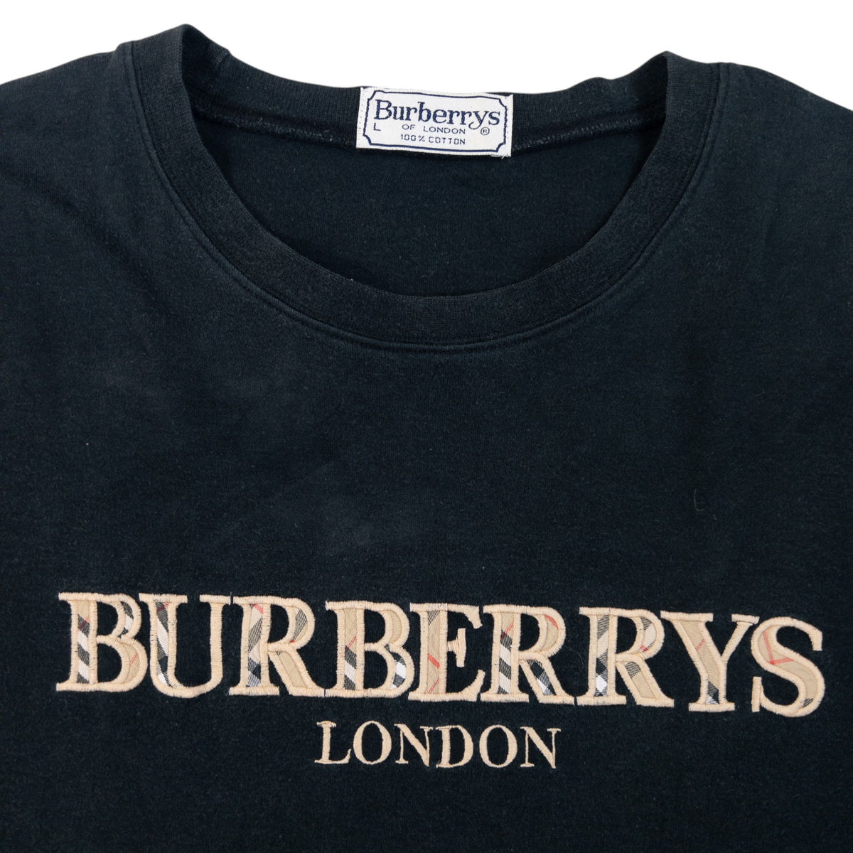 Vintage 90s Burberry Embroidered T Shirt in black (cotton), photo 3
