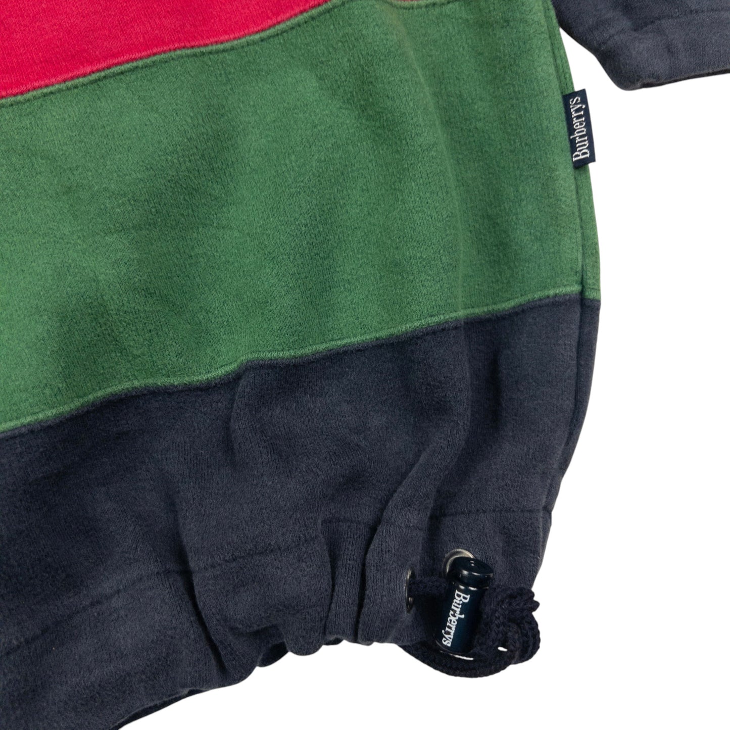 Vintage Burberry Q Zip Striped Sweatshirt Size L