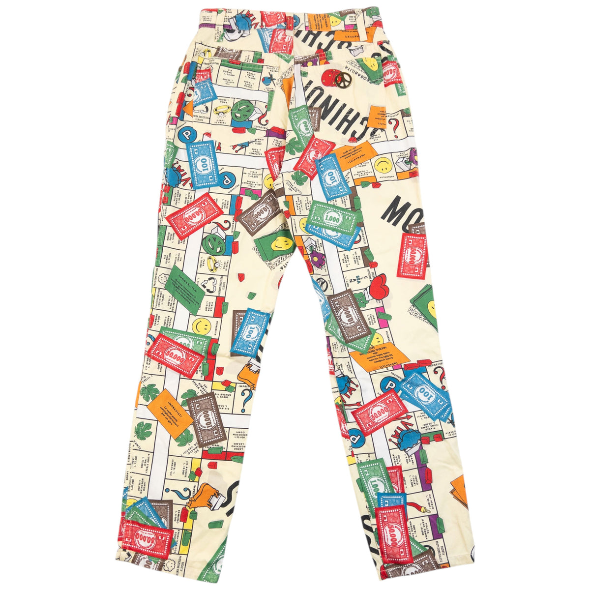 Vintage 90s Moschino Jeans Monopoly Parody Print Trousers, photo 2