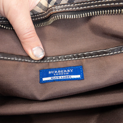 Vintage 2000s Burberry Blue Label Nova Check Handbag in grey, photo 5