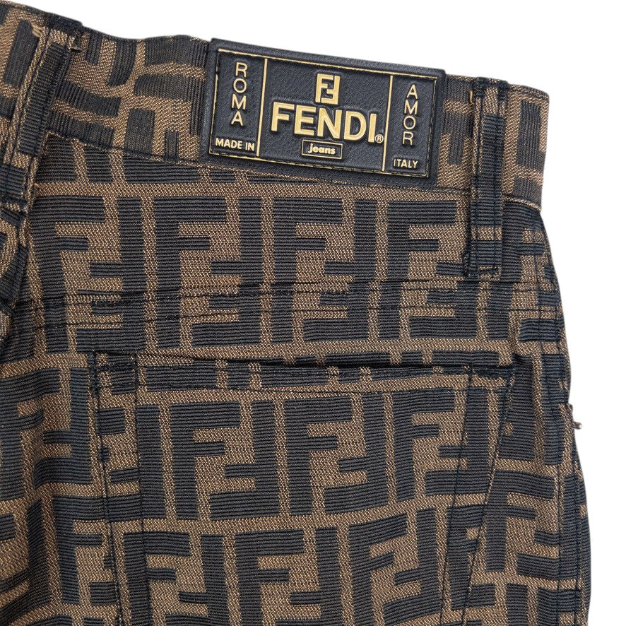 Vintage Fendi Monogram High Waisted Cropped Trousers Size W26