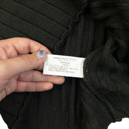 Vintage 2000s Armani Jeans Ribbed Wool Knit Q Zip Jumper Womens Size XL