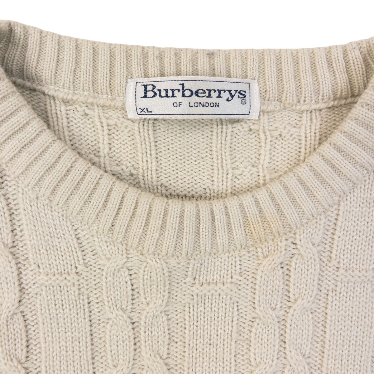 Vintage 90s Burberry Embroidered Wool Knit Jumper Size M