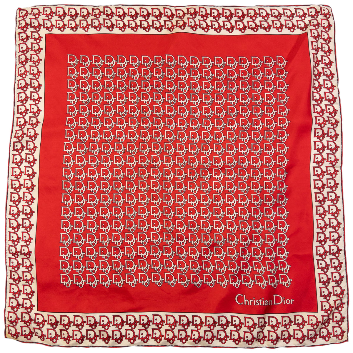 Vintage 80s Dior Monogram Silk Scarf