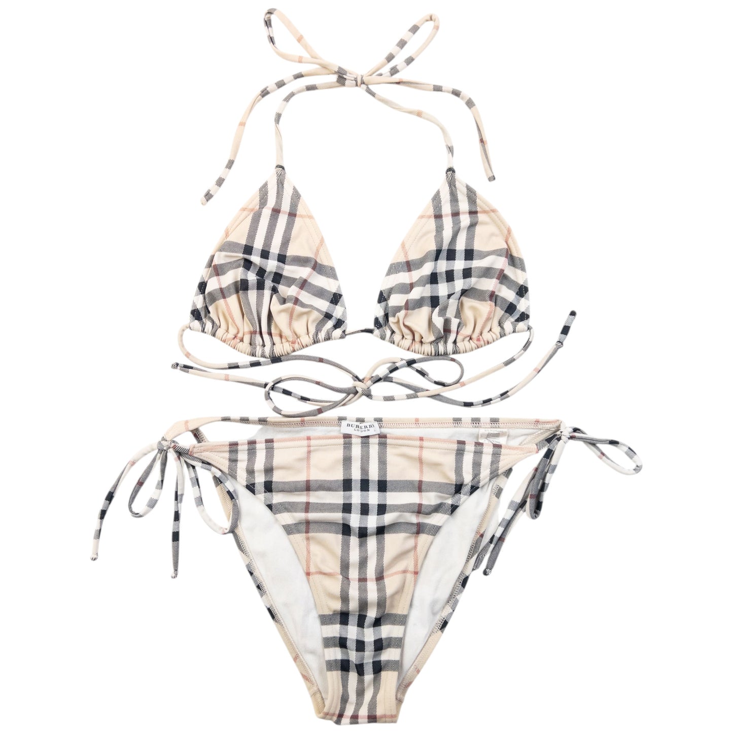 Vintage 2000s Burberry Nova Check Bikini Set Womens Size L