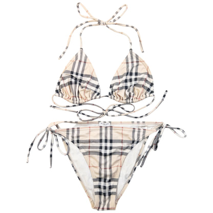 Vintage 2000s Burberry Nova Check Bikini Set Womens Size L