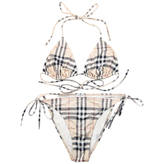 Vintage 2000s Burberry Nova Check Bikini Set Womens Size L