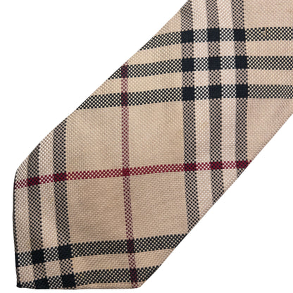 Vintage 2000s Burberry Nova Check Silk Tie