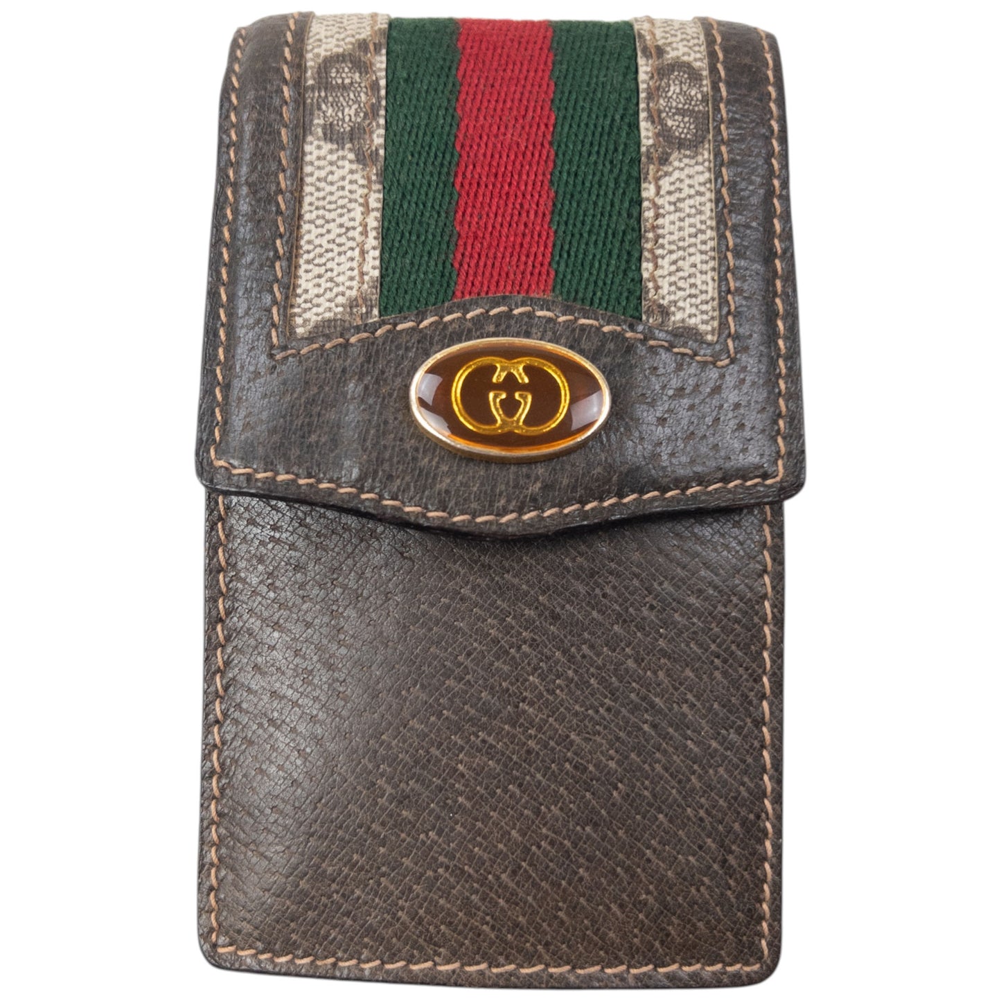 Vintage 80s Gucci Monogram Leather Cigarette Case