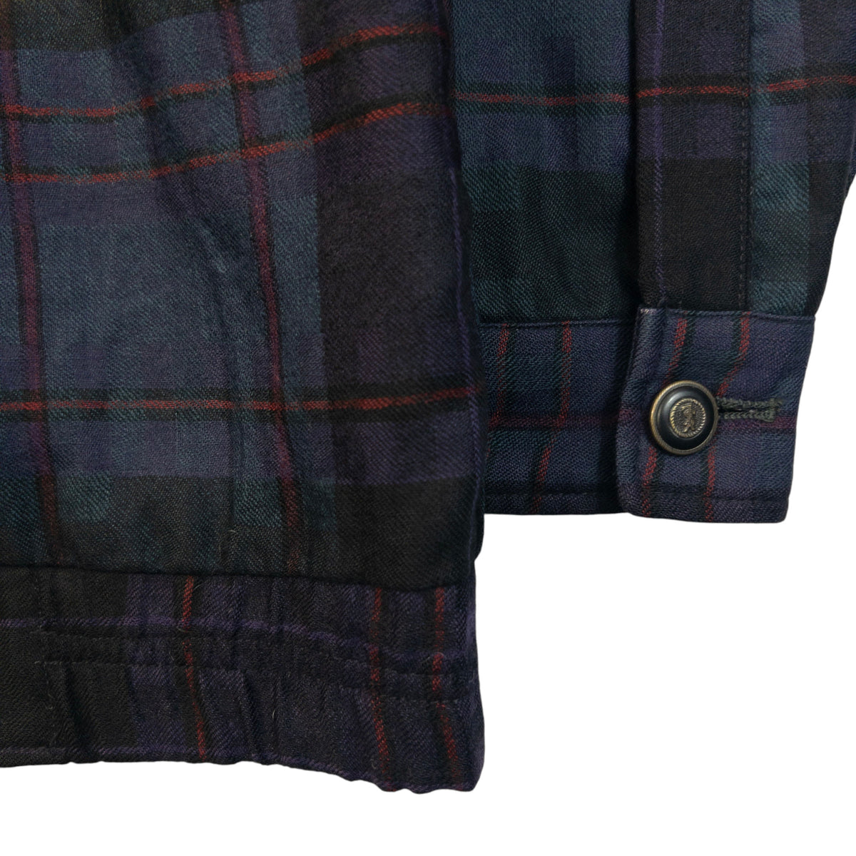 Vintage 80s YSL Yves Saint Laurent Checkered Harrington Jacket Size M