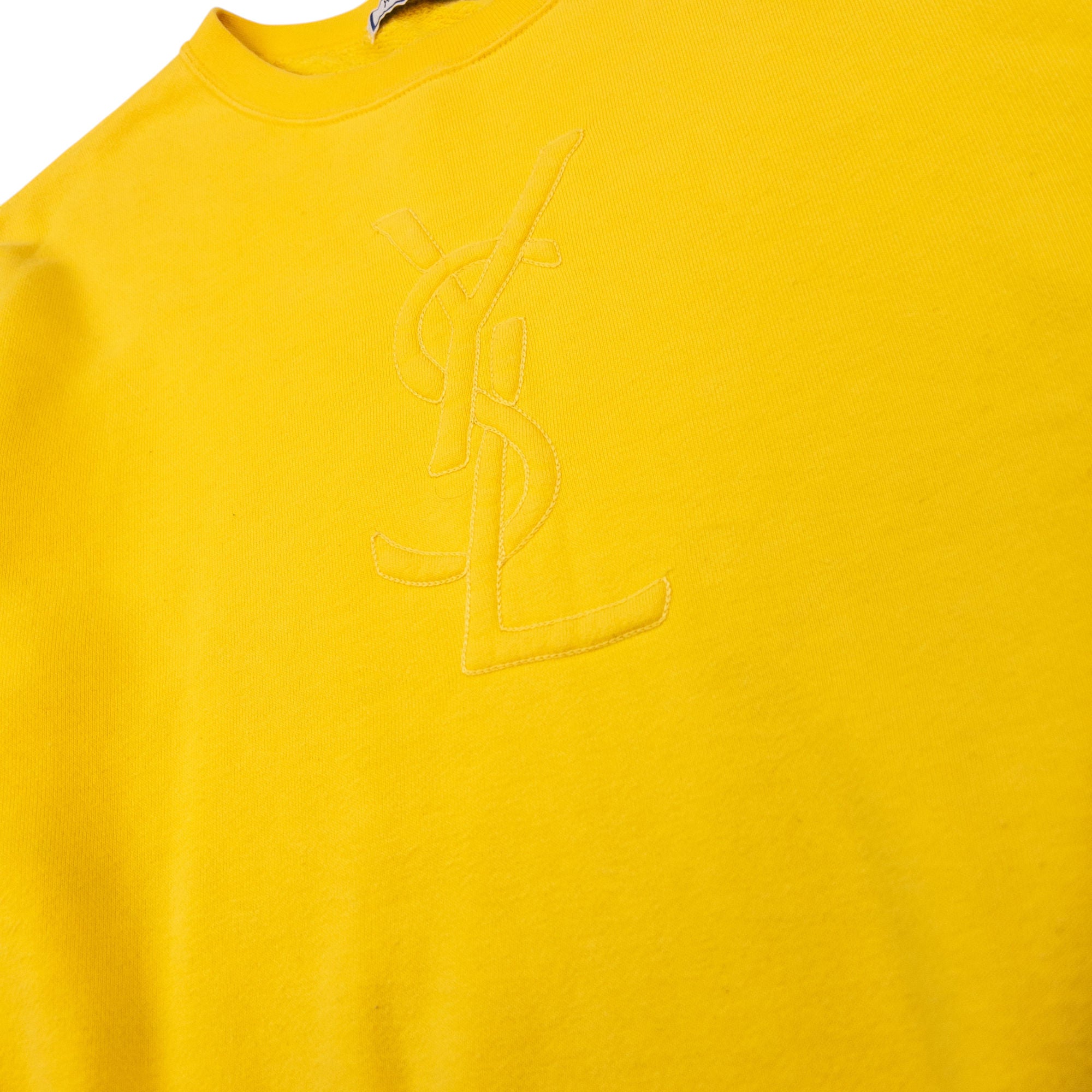 Vintage YSL Yves Saint Laurent Embroidered Sweatshirt Womens Size M